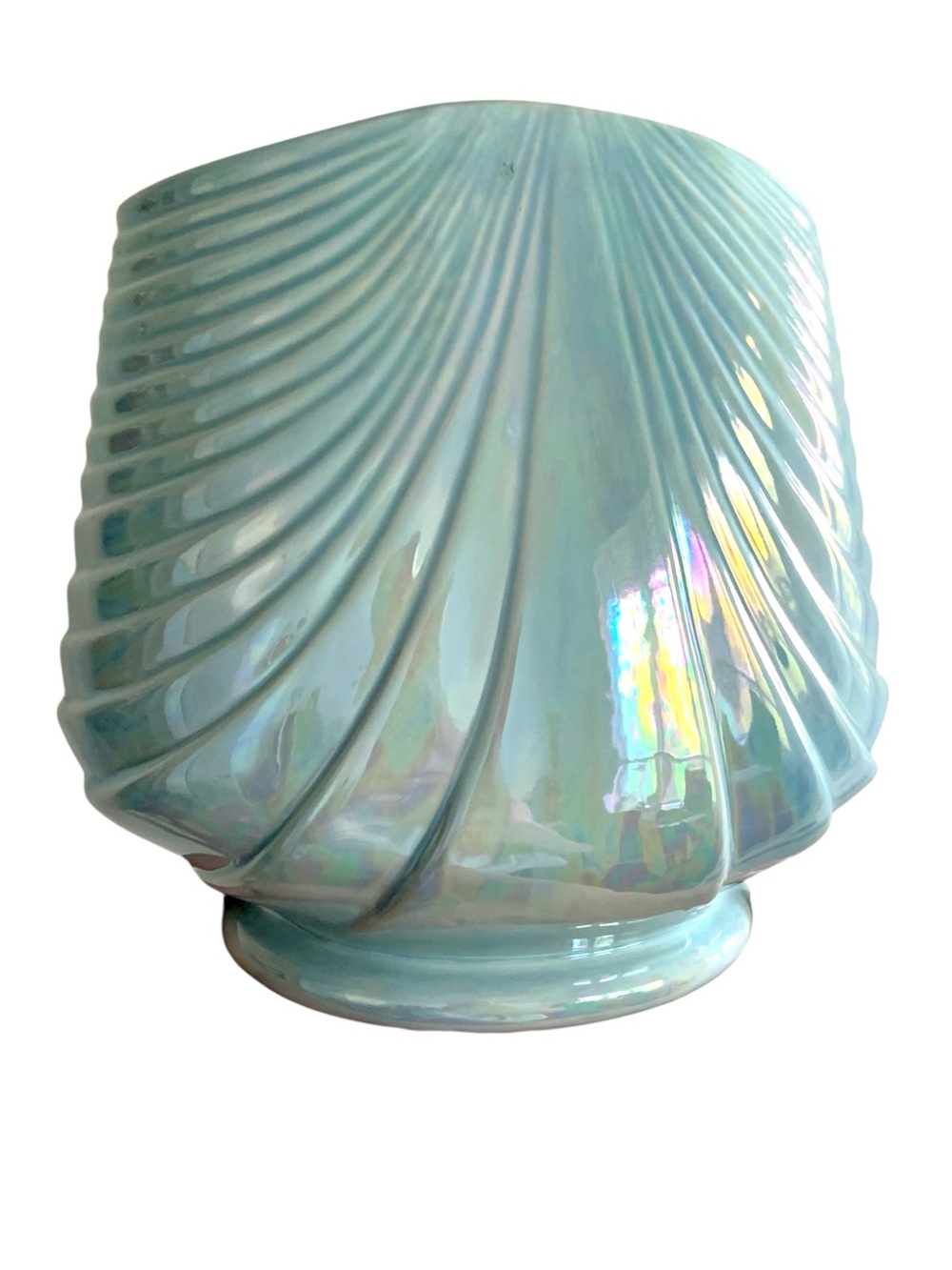 Iridescent sky blue vintage vase